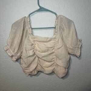 Elegant Cream Puff Sleeve Top